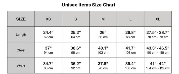 Unisex & MUJI Labo Size Guide – MUJI Australia